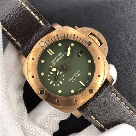 panerai bronzo green dial|panerai submersible bronzo.